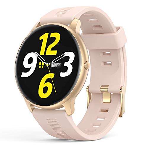 AGPtek Smartwatch Mujer, Reloj Inteligente Deportivo 1.3 Pulgadas Táctil Completa IP68, Monitor de Sueño, Seguimiento del Menstrual, Control de Musica Regalo Navidad