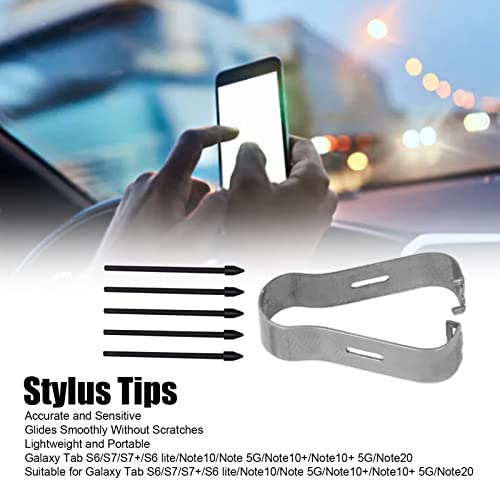 ASHATA 5Pcs Touch Stylus Tips S Pen Nibs de Repuesto para Samsung Galaxy Tab S6 / S7 / S7 + / S6 Lite / Note10 / Note 5G / Note10 + / Note10 + 5G / Note20, con Pinzas de extracción(Negro)