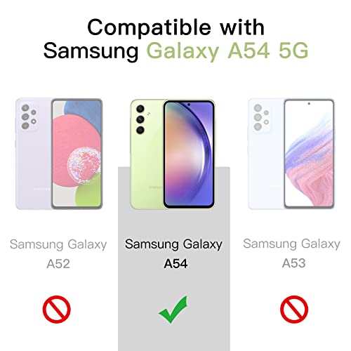 JETech 2 en 1 Funda para Samsung Galaxy A54 5G 6.4 Pulgadas con 2 Piezas Protector Pantalla, Mica Cristal Vidrio Templado, Carcasa Clara Trasera Antigolpes (Transparente)
