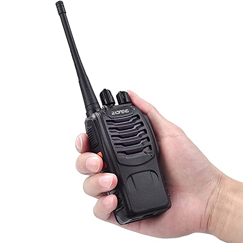 Radios de Comunicación Inalámbricos, BaoFeng Walkie Talkie 888s Recargable de Largo Alcance a Prueba de Lluvia, Altavoces con Micrófono, Intercomunicador Remoto para Constructores, Guardias etc