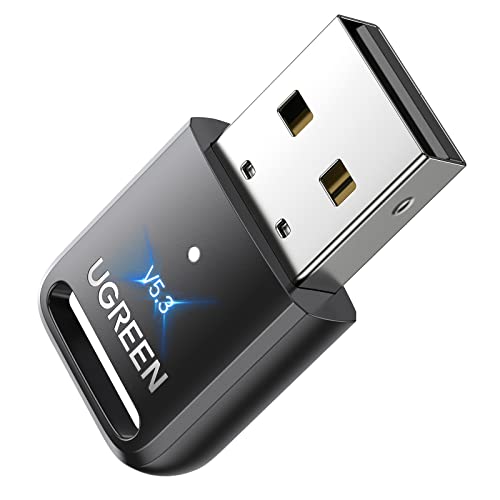 UGREEN USB Adaptador Bluetooth 5.3, Adaptador USB Bluetooth 5.3 para PC, Dongle Bluetooth Inalámbrico, Plug y Play para Windows 11/10/8.1 Auricular Ratón Teclado Impresora Altavoz Xbox PS5