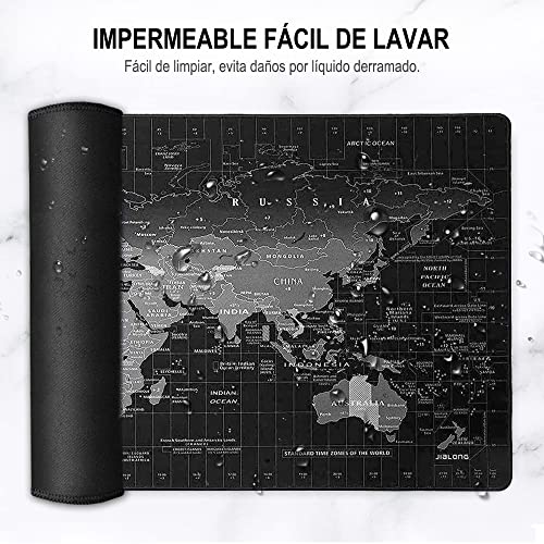 Alfombrilla para Ratón XXL Profesional (800 x 300 x 3 mm). Easytao Mousepad de Escritorio Grande, Impermeable y Antideslizante, para Gamer, Empleado, Ordenador, PC, Laptop y Más Equipos o Multitudes (Mapa)