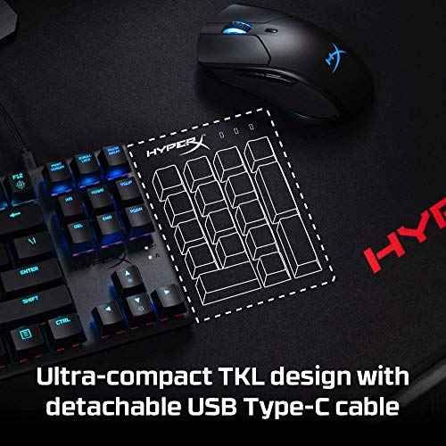 HyperX Alloy Origins Core TKL Teclado mecánico táctil con cable Aqua Switch para juegos con iluminación trasera RGB (Reacondicionado)