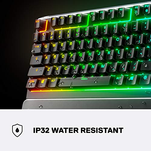 SteelSeries Apex 3 RGB Gaming Teclado - Iluminación RGB de 10 zonas - IP32 Resistente al agua (Reacondicionado)