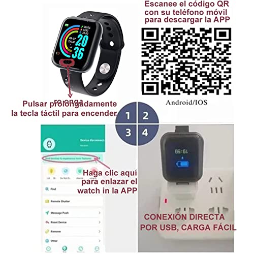 Qzgyoool Smartwatch, Reloj Smartwatches Inteligente Deportivo para Muj