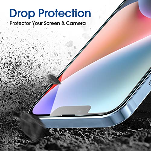 amFilm 2 Piezas OneTouch Compatible con iPhone 14 (6.1" 2022) y iPhone 13/iPhone 13 Pro 6.1" Protector de Pantalla de Vidrio Templado con Kit de Fácil Instalación