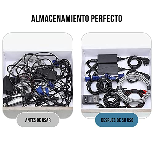 Ataduras de Cables Reutilizables - Bridas para Cables Organizador Cables Ties de Correas con Gancho y Bucle de Cuerda para la Gestión de Cables y Organización de Escritorio u Oficina (200*12MM,50 Pack)