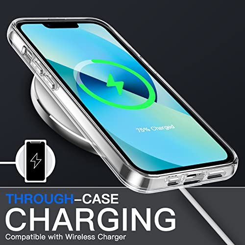 JETech 3 en 1 Funda para iPhone 13 6,1 Pulgadas con 2 Protector Pantalla y 2 Protector Lente Cámara, Anti-Amarillo, Mica Cristal Vidrio Templado Cobertura Completa, Carcasa Antigolpes (Transparente)