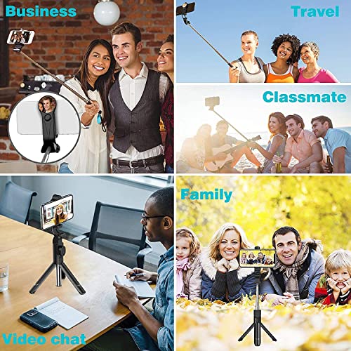 Salandens Palo Selfie Trípode,Selfie Stick Trípode Inalámbrico con Control Remoto,360°Rotación Extensible Selfie Stick para iPhone/Samsung Galaxy/Huawei/HTC/Xiaomi y Otros Celular Inteligentes(con espejo)