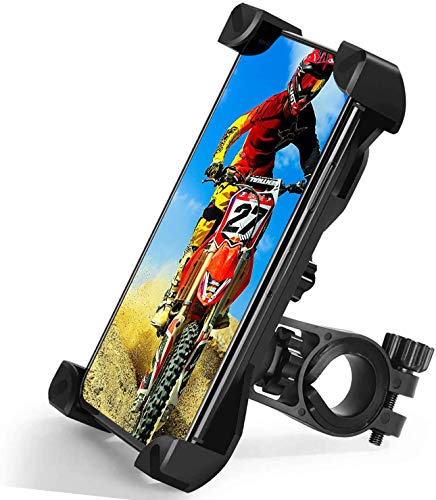 TBONEEY Soporte Celular Bicicleta, Soporte Movil Moto Universal 360°Rotación Anti Vibración Porta Telefono Motocicleta Montaña Soporte para iPhone Samsung LG HTC Motorola Xiaomi GPS y Otro 4.5-7.0" Móvil