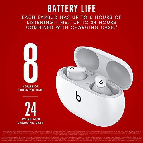 Beats Studio Buds - Auriculares inalámbricos con cancelación de ruido, color blanco (Reacondicionado)