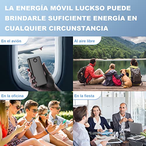 Power Bank 10000 mAh Batería Externa Carga Rápida 20 W PD Con Pantalla LED Cargador Portátil con Cable Tipo C 3 Salidads USB de Alta Velocidad Compatible para iPhone 13 Samsung Xiaomi Huawei iPad