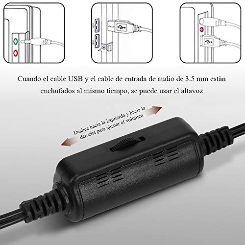 KAMYSEN Altavoces para Computadora,Altavoces Multimedia para PC,Tablet PC, teléfono móvil, computadora portátil, MP3 / MP4, PSP, Altavoces de Barra de Sonido Multimedia con Cable USB