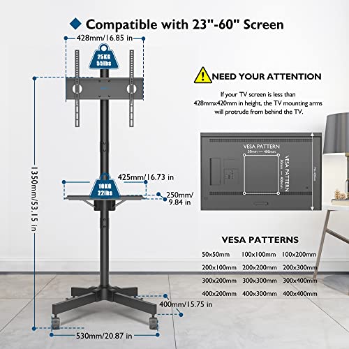 Soporte TV de Pared Inclinable y Giratorio para Pantallas de 32-55 Pulgadas,  hasta 31,8 kg, MAX VESA 400x400mm : : Electrónica