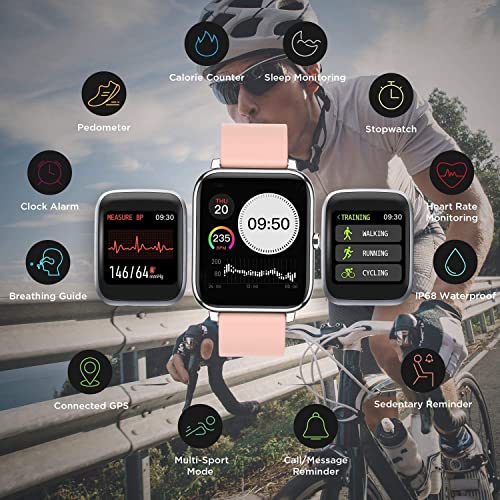 Salandens Smartwatch, Reloj Inteligente Mujer y Hombre Smartwatch Presion Arterial Monitor Pulser, Impermeable IPX7,con Monitor De Frecuencia Cardíaca, Monitor De Calorías, Podómetro,GPS, etc.
