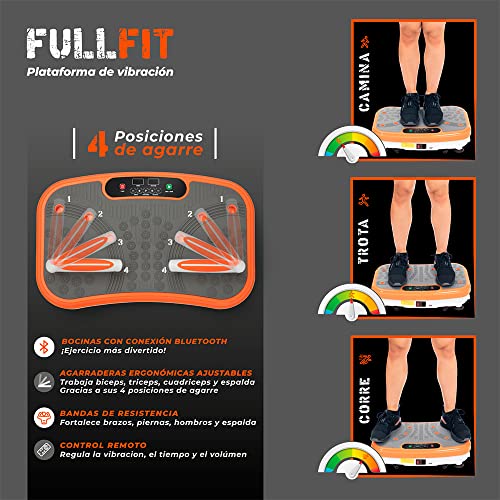 POWER LEGS Full Fit Plataforma De Ejercicio Vibratoria 99 velocidades con bocinas integradas y Control Remoto