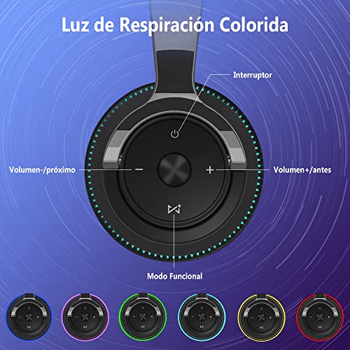 Audífonos para Juegos(Micrófono Incorporado), EASYTAO Auriculares Plegables  Bluetooth con Aislamiento de Ruido con Cable, Headset inalambrico Gaming