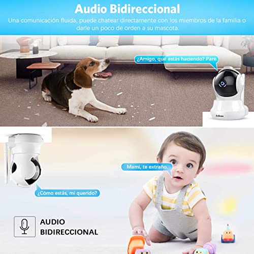 Camaras de Seguridad 3MP Wifi Inalambricas Rotating IP Cámaras Tipo Domo, ARKARTECH 3MP(2304×1296P) Sistema de Camaras de Vigilancia 360 Grados Monitor para Bebé, 32 pies de Visión Nocturna por Infrarrojos, Audio Bidireccional, Detección de Movimiento,Ras