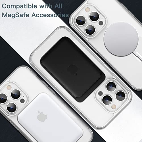 JETech Funda Magnética para iPhone 14 Pro MAX 6,7 Pulgadas, Compatible con MagSafe Carga Inalámbrica, Carcasa Bumper Teléfono Antigolpes, Parte Trasera Transparente Anti-Arañazos (Transparente)