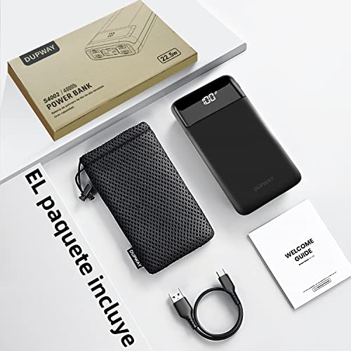  Banco de energía de 50000 mAh, cargador portátil de carga  rápida de 22.5 W, banco de batería USB-C, linterna y pantalla LED, 3  salidas y 2 entradas de gran capacidad, batería