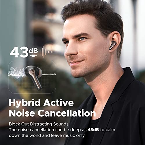 SoundPEATS Audífonos Inalámbricos Bluetooth 5.3 Capsule3 Pro, Hi-Res Audio con LDAC Cancelación de Ruido Activa Híbrida 6 Micrófonos para Llamada Modo de Transparencia Modo de Juego