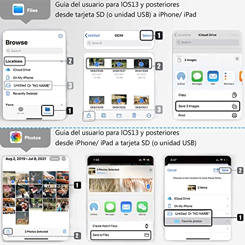 Adaptador USB C a USB 3.0,Compatible Dispositivos con USB Tipo C,Adaptador OTG Lightning Macho a USB Hembra Convertidor de Sincronización de Datos compatible con Memoria USB, DAC, Teclado Midi, Interfaz de Audio, Ratón, Teclado, lector de tarjetas, para i