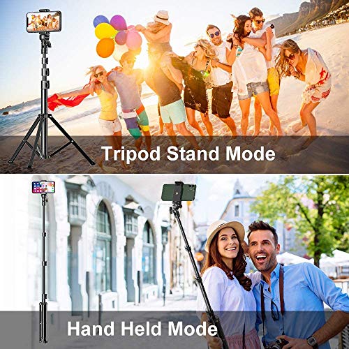 ANNA TOSANI Tripode para Movil, 133cm Tripie para Celular Tripode Palo Selfie Bluetooth Extensible Todo en Uno con Control Remoto, Selfie Stick Compatible con Cámara, Android, iOS y Otros Smartphones