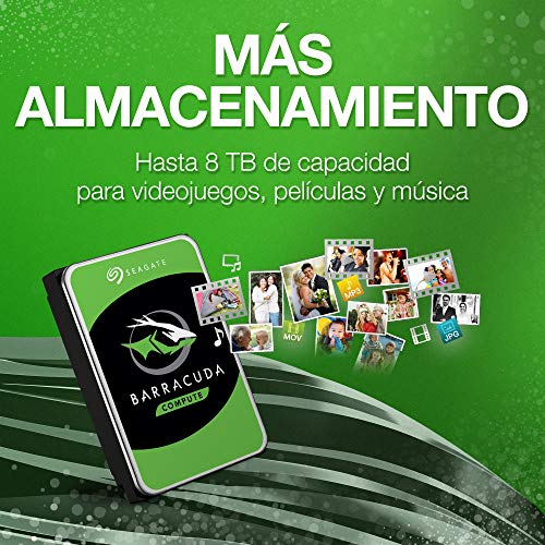 Seagate - Disco duro interno BarraCuda SATA de 4 TB, 6 Gb/s, 256 MB de caché de 3,5 pulgadas (ST4000DM004), paquete único