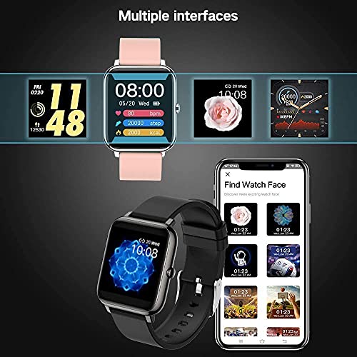 Salandens Smartwatch, Reloj Inteligente Mujer y Hombre Smartwatch Presion Arterial Monitor Pulser, Impermeable IPX7,con Monitor De Frecuencia Cardíaca, Monitor De Calorías, Podómetro,GPS, etc.