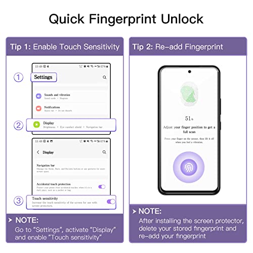 JETech Protector de Pantalla para Samsung Galaxy A54 5G 6.4 Pulgadas y Protector Lente Cámara, Mica Cristal Vidrio Templado, HD Transparente, 2 Paquetes Cada Uno