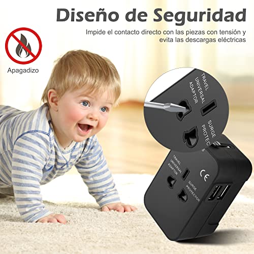 Lostrain Adaptador de Enchufe Europeo, Adaptador De Viaje Internaciona