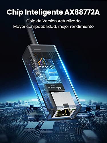 UGREEN Adaptador Ethernet USB 2.0, Tarjeta de Red LAN Ethernet 100Mbps, USB RJ45 Compatible con Switch, Wii, Wii U, Surface Pro, XiaoMi Mi Box S 3, MacBook, Chromecast