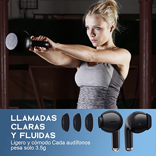 1 Hora Audifonos Inalambricos Bluetooth 5.1, Auriculares Inalámbricos In-Ear Audífonos Bluetooth con Micrófono Compatible con iPhone 14 13 12 Pro MAX Samsung Galaxy S20/A23/A52/A53 Xiaomi Huawei