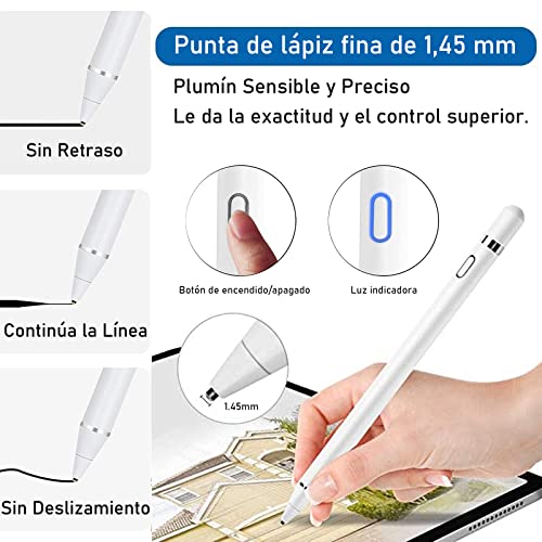  NTHJOYS - Bolígrafos para pantallas táctiles, lápiz digital  universal de punta fina para iPad, iPhone, iOS/Android Smart Phone y otras  tabletas, lápiz óptico activo para escritura y dibujo preciso : Celulares