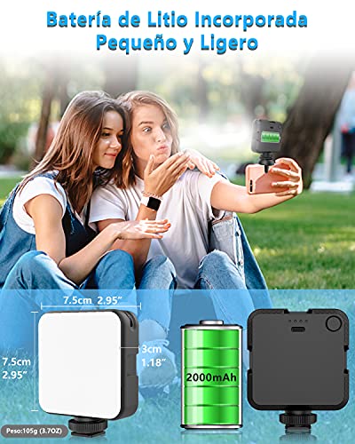 ZZCP Aro de Luz con Tripie, Anillo de Luz con 3 Modos de Iluminación y 10 Brillo Ajustable, Luz de Relleno Portatil 2500K-6500K Regulable con Clip, Adecuada para Tik Tok, Fotografia, Video, Celular