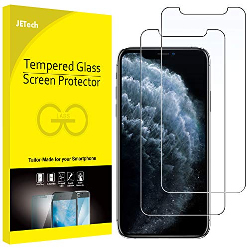 JETech Protector de Pantalla para iPhone 11 Pro, iPhone XS y iPhone X 5,8″, Mica de Cristal Vidrio Templado, 2 Unidades