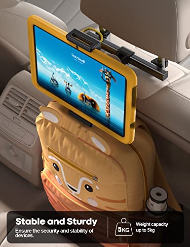 Lamicall Soporte Tablet Auto : Soporte de iPad Reposacabezas de Coche para 4.7"-12.9" Inch , Tales como iPad Pro 9.7, 10.5, 11, 12.9, Air, Mini 2, 3, 4, iPhone 12 11 Pro XS X, Tab, E-reader, Celular y Tablets - Negro