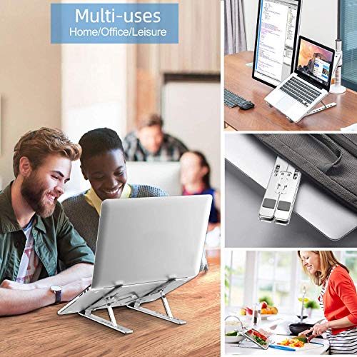 Soporte para Laptop, Aluminum Soporte Portátil, Plegable y Ajustable Laptop Soporte de ventilado, Altura Ergonómica para Portátiles y Tabletas