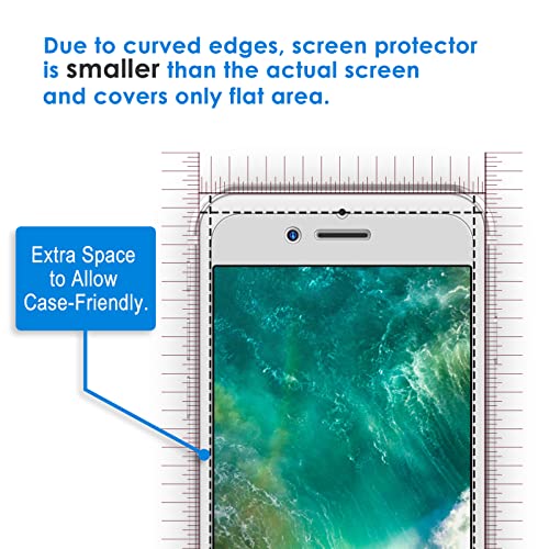 JETech Protector de Pantalla para iPhone 8 Plus y iPhone 7 Plus, Mica de Cristal Vidrio Templado, 2 Unidades