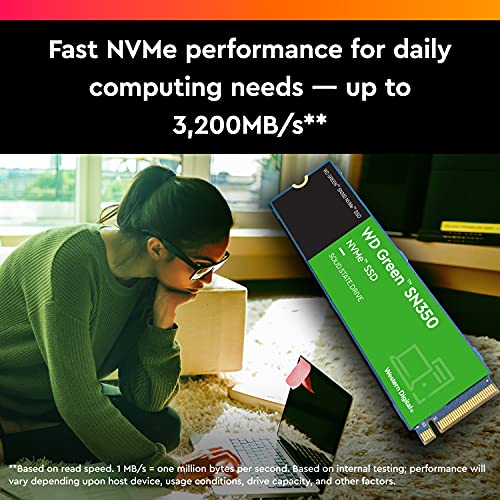 Western Digital Unidad SSD M.2 WD SN350 1TB WDS100T3G0C Green PCIE NVME