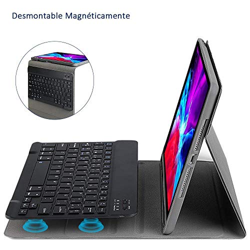 memumi Funda con Teclado de Español para iPad 10.2 7a 8a 9a Genaración Keyboard para iPad Air 3/Pro 10.5 Teclado para iPad 9 generacion 2021 con Inalámbrico Teclado Bluetooth Magnético Desmontable