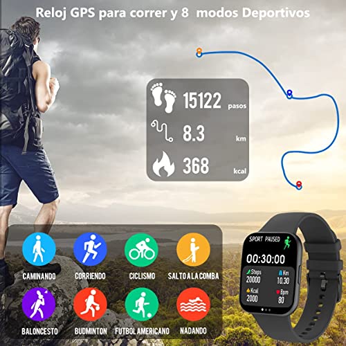 Smartwatch Reloj Inteligente,Salandens 1.72 Hombre Mujer Pulsera Inte