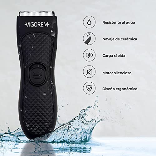 VIGOREM Light Rasuradora para hombre | corporal y zonas íntimas | Impermeable grado IPX-6 | cuchillas de cerámica anticorte | diseño compacto ideal para viajar y llevar a todos lados
