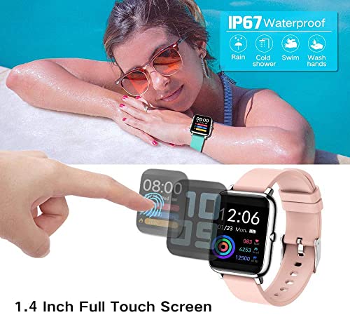 Salandens Smartwatch, Reloj Inteligente Mujer y Hombre Smartwatch Presion Arterial Monitor Pulser, Impermeable IPX7,con Monitor De Frecuencia Cardíaca, Monitor De Calorías, Podómetro,GPS, etc.