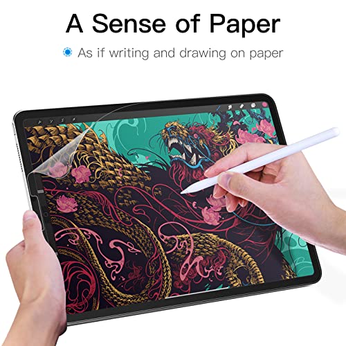 JETech Protector de pantalla de Papel para iPad Air 5/4 10.9 Pulgadas, iPad Pro 11 Pulgadas Todos los Modelos, Antirreflejos, Película de PET Mate para Dibujar