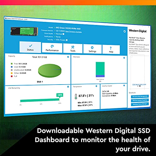Western Digital Unidad SSD M.2 WD SN350 1TB WDS100T3G0C Green PCIE NVME