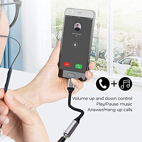 Adaptador USB C a 3,5 mm, Cable USB Tipo C a Audio 3.5mm Adaptador de Auriculares para Huawei P30/ P30 Pro/ P20 Pro/Mate20 Pro, Samsung S20 Ultra Note 10 Plus, Pixel 3 4XL, iPad Pro 11 2020 (Grey)
