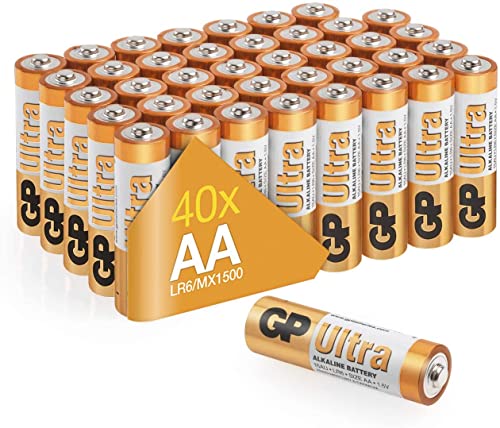 GP Pilas AA Ultra - LR6 - Lote de 40, Baterías Alcalinas LR06, 1.5v