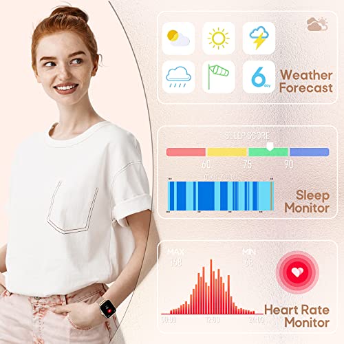 Reloj Inteligente para Mujeres Llama a un Reloj Inteligente de Fitness para Android iOS Pantalla Táctil Reloj de Presión Arterial Reloj Rastreador de Actividad con Frecuencia Cardíaca Monitor de Sueño