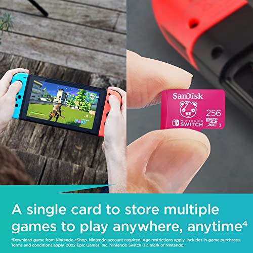SanDisk Tarjeta microSDXC de 256 GB con Licencia para Nintendo Switch, edición Fortnite - SDSQXAO-256G-GN6ZG